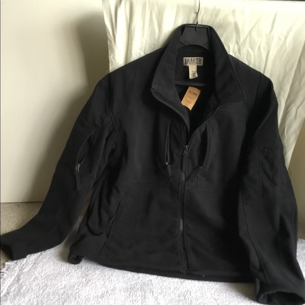 NWT Duluth Mens Shoreman Fleece Gridlock Jacket XL Black